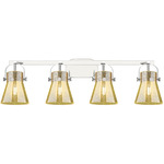 Pilaster II Cone Bathroom Vanity Light - Polished Chrome / Mercury