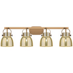 Pilaster II Bell Bathroom Vanity Light - Brushed Brass / Mercury