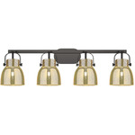 Pilaster II Bell Bathroom Vanity Light - Matte Black / Mercury