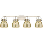 Pilaster II Bell Bathroom Vanity Light - Satin Nickel / Mercury