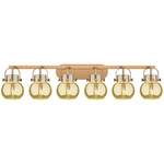 Pilaster II Sphere Bathroom Vanity Light - Brushed Brass / Mercury