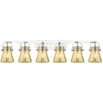 Pilaster II Cone Bathroom Vanity Light - Polished Chrome / Mercury