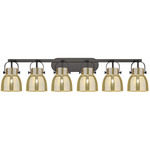 Pilaster II Bell Bathroom Vanity Light - Matte Black / Mercury