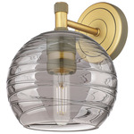 Crown Point 434 Swirl Wall Sconce - Brushed Brass / Light Smoke