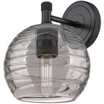 Crown Point 434 Swirl Wall Sconce - Matte Black / Light Smoke