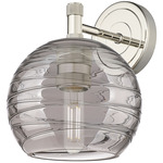 Crown Point 434 Swirl Wall Sconce - Polished Nickel / Light Smoke