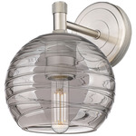 Crown Point 434 Swirl Wall Sconce - Satin Nickel / Light Smoke