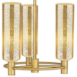 Crown Point 434 Cylinder Chandelier - Brushed Brass / Mercury