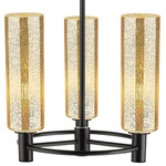 Crown Point 434 Cylinder Chandelier - Matte Black / Mercury