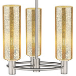 Crown Point 434 Cylinder Chandelier - Satin Nickel / Mercury