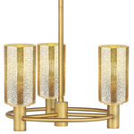 Crown Point 434 Cylinder Chandelier - Brushed Brass / Mercury