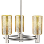 Crown Point 434 Cylinder Chandelier - Satin Nickel / Mercury