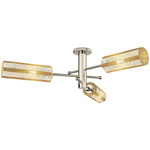 Crown Point Triple Semi Flush Ceiling Light - Polished Nickel / Mercury