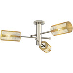 Crown Point Triple Semi Flush Ceiling Light - Polished Nickel / Mercury