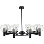 Crown Point 434 Chandelier - Matte Black / Seedy