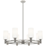 Crown Point 434 Cylinder Chandelier - Polished Nickel / White