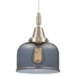 Bell 447 Wide Cord Pendant - Brushed Satin Nickel / Light Smoke