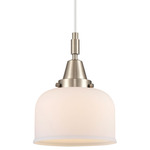 Bell 447 Wide Cord Pendant - Brushed Satin Nickel / Matte White