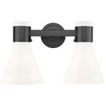 Lawton Cone Bathroom Vanity Light - Matte Black / Gloss White