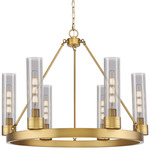 Boreas Chandelier - Brushed Brass / Light Smoke