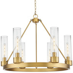 Boreas Chandelier - Brushed Brass / Seedy