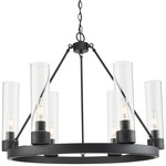 Boreas Chandelier - Matte Black / Clear