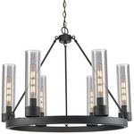 Boreas Chandelier - Matte Black / Light Smoke