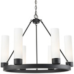 Boreas Chandelier - Matte Black / White