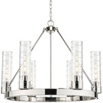 Boreas Chandelier - Polished Nickel / Clear Swirl