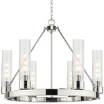 Boreas Chandelier - Polished Nickel / Striped Clear