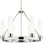 Boreas Chandelier - Polished Nickel / White