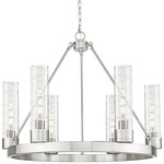 Boreas Chandelier - Satin Nickel / Clear Swirl