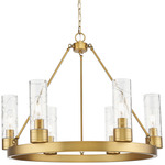 Boreas Chandelier - Brushed Brass / Clear Swirl