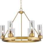 Boreas Chandelier - Brushed Brass / Light Smoke
