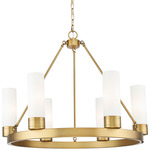 Boreas Chandelier - Brushed Brass / White