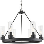 Boreas Chandelier - Matte Black / Clear