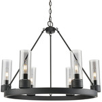 Boreas Chandelier - Matte Black / Light Smoke