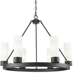 Boreas Chandelier - Matte Black / White