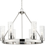 Boreas Chandelier - Polished Nickel / Clear Swirl