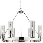 Boreas Chandelier - Polished Nickel / Light Smoke