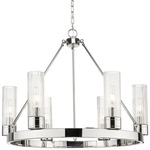 Boreas Chandelier - Polished Nickel / Striped Clear