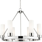 Boreas Chandelier - Polished Nickel / White