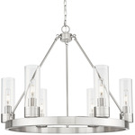 Boreas Chandelier - Satin Nickel / Clear
