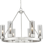Boreas Chandelier - Satin Nickel / Light Smoke