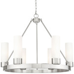 Boreas Chandelier - Satin Nickel / White