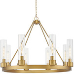 Boreas Chandelier - Brushed Brass / Clear