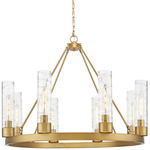 Boreas Chandelier - Brushed Brass / Clear Swirl