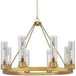 Boreas Chandelier - Brushed Brass / Light Smoke