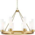Boreas Chandelier - Brushed Brass / White