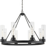 Boreas Chandelier - Matte Black / Clear